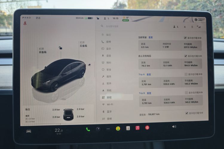 特斯拉 Model 3 2022款 后轮驱动版中控内饰15
