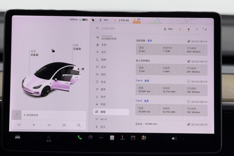 特斯拉 Model 3 2021款 改款 标准续航后驱升级版 3D1中控内饰15