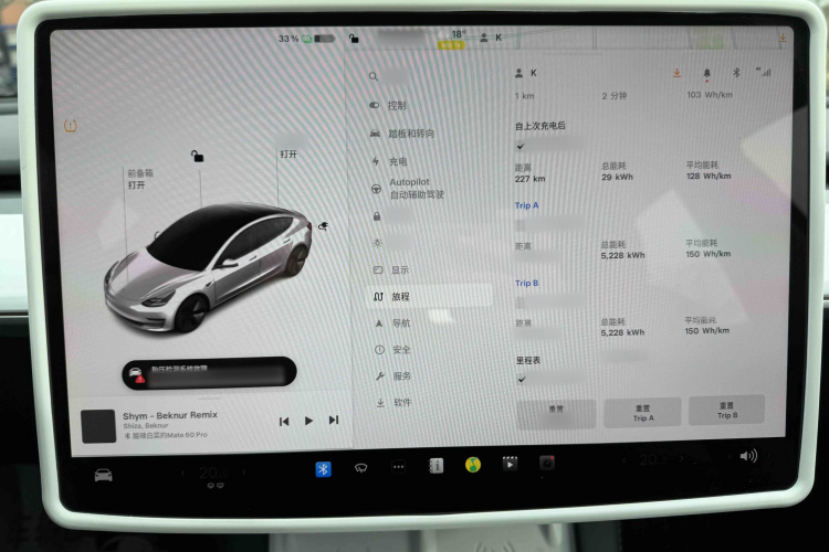 特斯拉 Model 3 2022款 后轮驱动版中控内饰7004