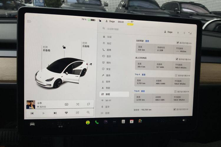 特斯拉 Model 3 2021款 标准续航后驱升级版中控内饰14