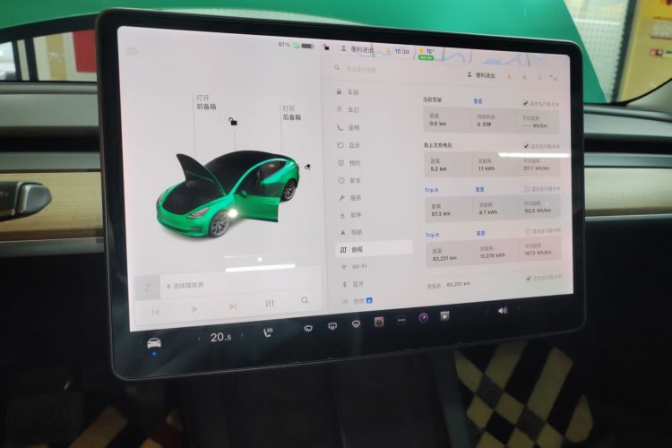 特斯拉 Model 3 2021款 标准续航后驱升级版中控内饰14