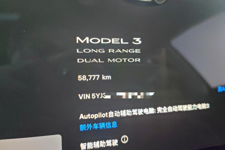 特斯拉 Model 3(进口) 2019款 长续航全轮驱动版中控内饰14
