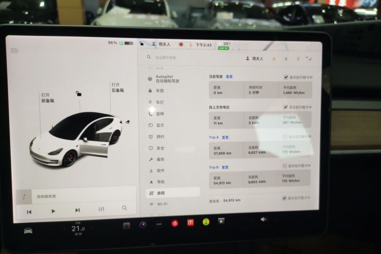 特斯拉 Model 3 2021款 Performance高性能全轮驱动版 3D6中控内饰14